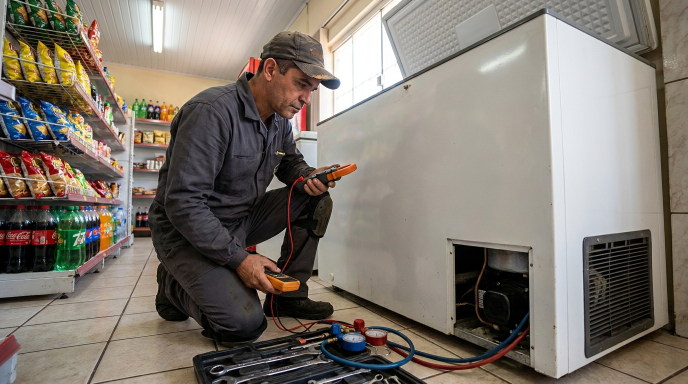 Reparo na placa eletrônica do freezer em Porto Alegre‑RS
